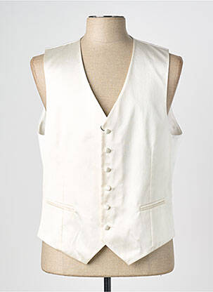 Gilet sans manche bi-matiére beige GREGE CREATION homme