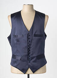 Gilet sans manche tissage satiné bleu CATOGAN homme