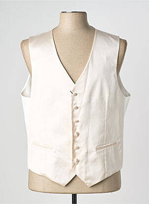 Gilet sans manche effet matière satinée beige GREGE CREATION homme