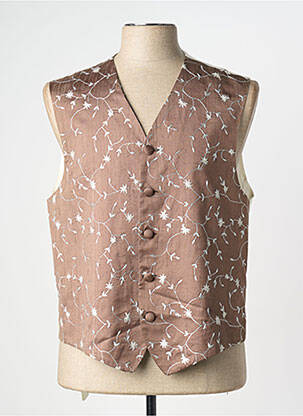 Gilet sans manche effet matière satinée marron NOGARET homme