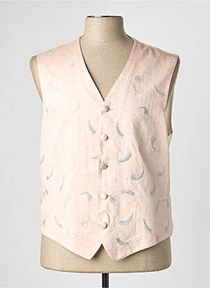 Gilet sans manche effet matière satinée rose NOGARET homme