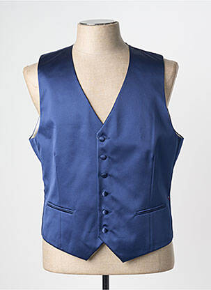 Gilet sans manche tissage satiné bleu GREGE CREATION homme