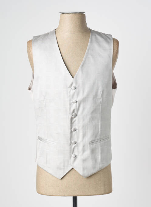 Gilet sans manche effet matière satinée gris GREGE CREATION homme