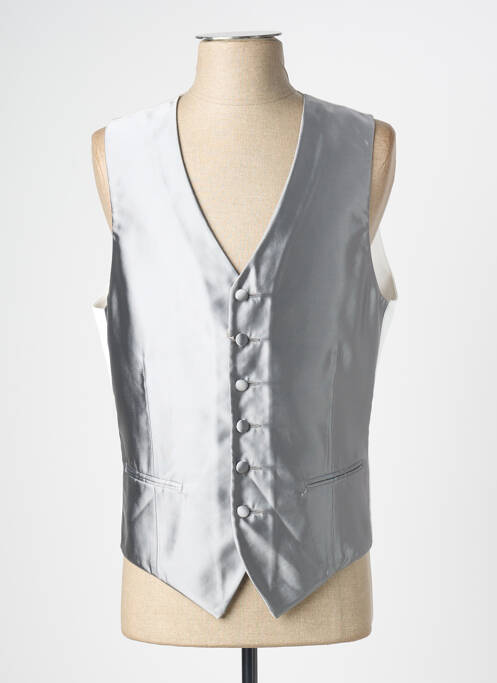 Gilet sans manche effet matière satinée gris GREGE CREATION homme
