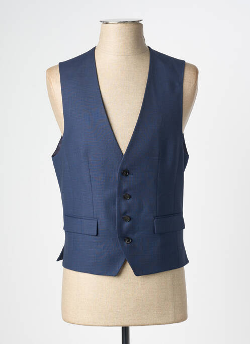 Gilet sans manche tissage chiné bleu HUGO BOSS homme