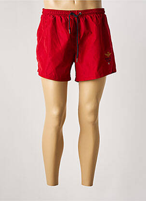 Short de bain effet matière satinée rouge AERONAUTICA homme