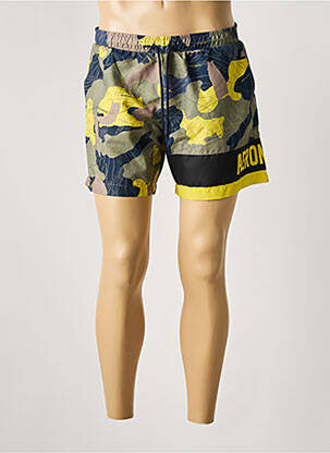 Short de bain effet matière satinée vert AERONAUTICA homme