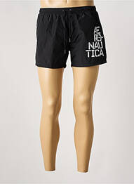 Short de bain effet matière satinée noir AERONAUTICA homme
