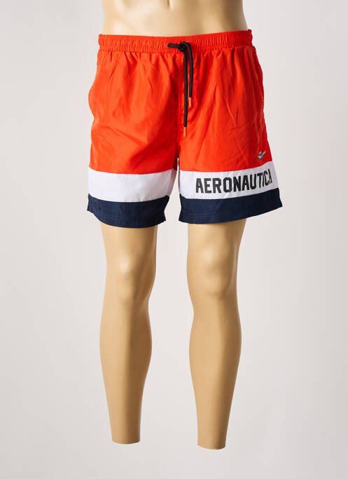 Short de bain orange AERONAUTICA pour homme