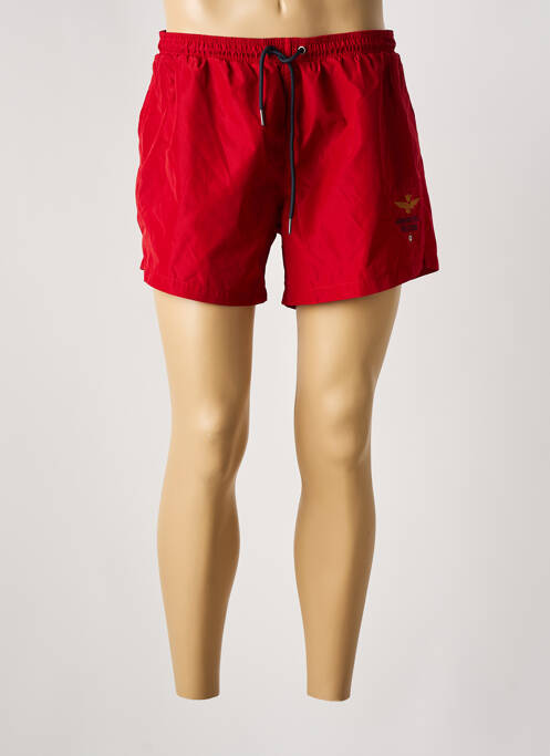 Short de bain rouge AERONAUTICA pour homme