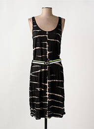 Robe mi-longue col rond fines bretelles noir KAPORAL femme