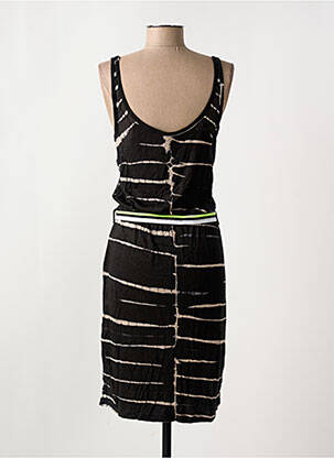 Robe mi-longue col rond fines bretelles noir KAPORAL femme