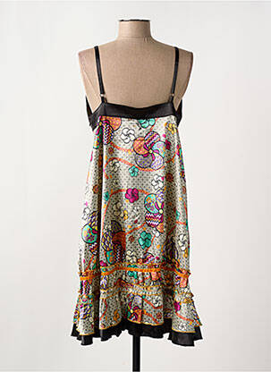 Robe mi-longue imprimé fleurs fines bretelles noir LOLA ESPELETA femme