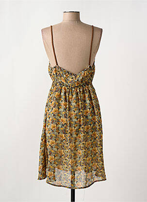 Robe mi-longue imprimé fleurs fines bretelles orange MOLLY BRACKEN femme