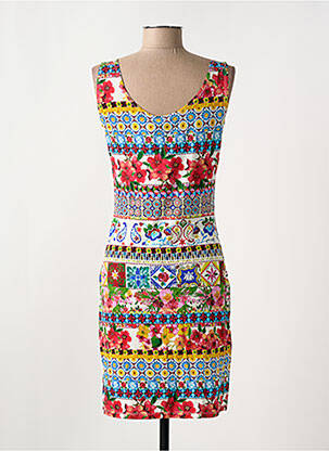 Robe mi-longue imprimé fantaisie sans manche rouge DESIGUAL femme