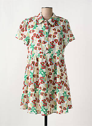 Robe courte coupe évasée manches courtes rouge LES P'TITES BOMBES femme