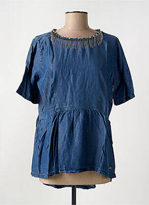 Blouse manches courtes manches courtes bleu YES.ZEE femme