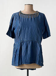 Blouse manches courtes manches courtes bleu YES.ZEE femme