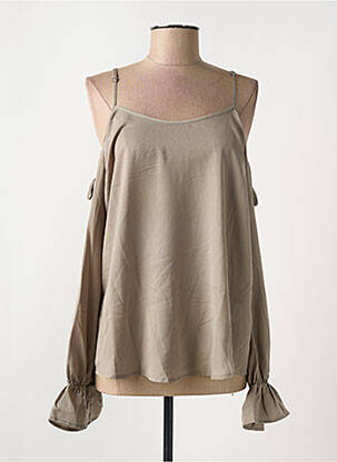 Top coupe fluide manches longues marron LES P'TITES BOMBES femme