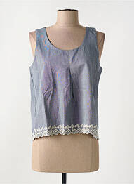 Top stretch sans manche bleu YES.ZEE femme