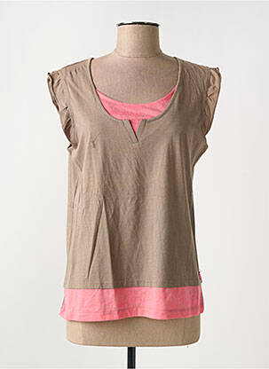 T-shirt stretch manches courtes marron LOLA ESPELETA femme