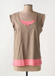 T-shirt stretch manches courtes marron LOLA ESPELETA femme
