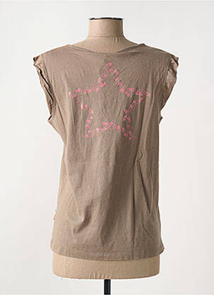 T-shirt stretch manches courtes marron LOLA ESPELETA femme