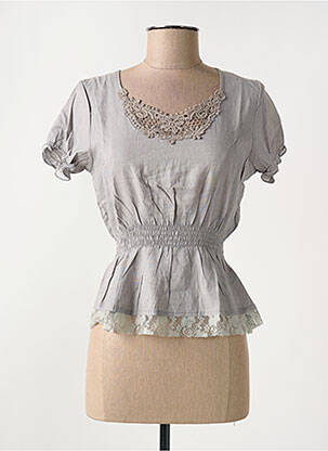 Blouse manches courtes manches courtes gris LOLA ESPELETA femme