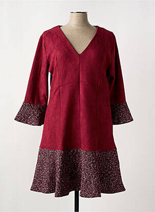 Robe mi-longue manches 3/4 manches 3/4 rouge SMASH WEAR femme