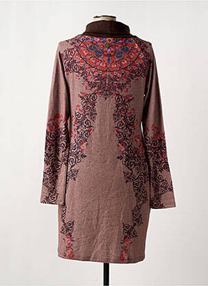Robe pull tissage chiné manches longues rose SMASH WEAR femme