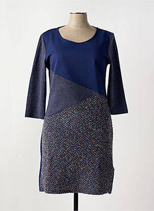 Robe mi-longue manches 3/4 manches 3/4 bleu SMASH WEAR femme