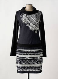 Robe pull stretch manches longues noir SMASH WEAR femme