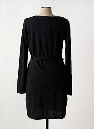 Robe mi-longue imprimé fantaisie manches longues noir SMASH WEAR femme