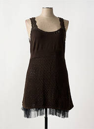 Robe courte sans manche sans manche marron DDP femme