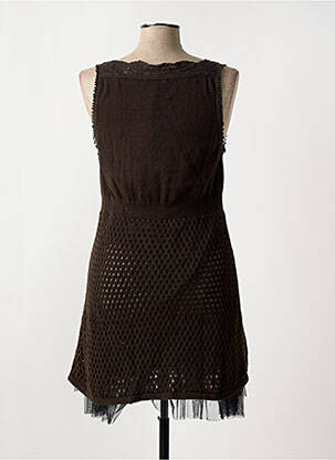 Robe courte sans manche sans manche marron DDP femme