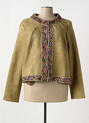 Veste chic col rond vert SMASH WEAR femme