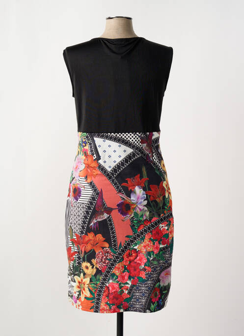 Robe mi-longue imprimé fleurs sans manche noir SMASH WEAR femme