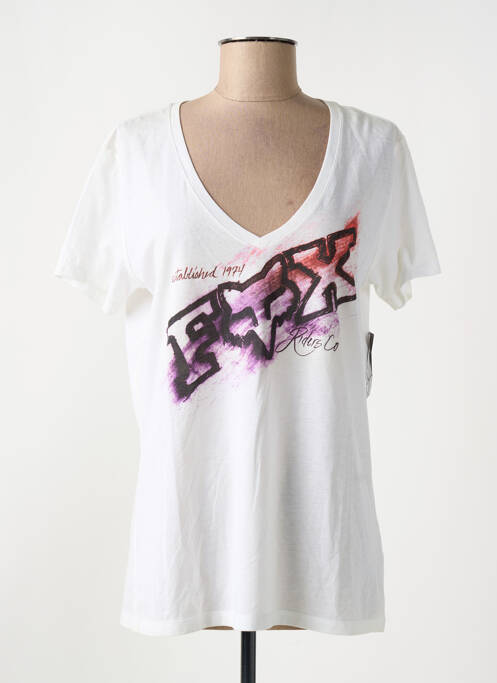 T-shirt imprimé fantaisie manches courtes blanc FOX femme