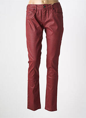 Pantalon slim tissage enduit taille normale rouge KAPORAL femme