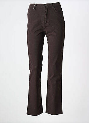 Pantalon droit stretch taille normale marron OBER femme