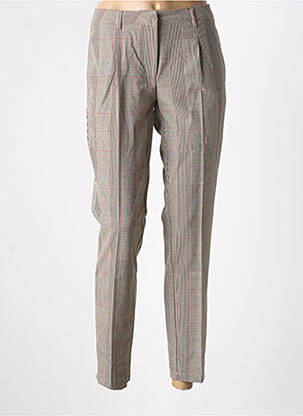 Pantalon slim tissage popeline taille normale marron YES.ZEE femme
