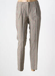 Pantalon slim tissage popeline taille normale marron YES.ZEE femme