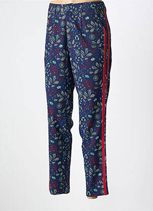Pantalon droit tissage crêpe taille normale bleu KAPORAL femme