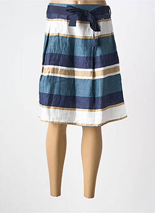 Jupe mi-longue fermeture zip latéral bleu YES.ZEE femme
