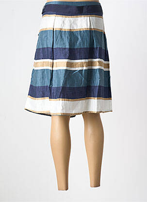 Jupe mi-longue fermeture zip latéral bleu YES.ZEE femme