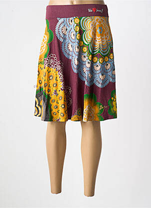 Jupe mi-longue coupe évasée violet DESIGUAL femme