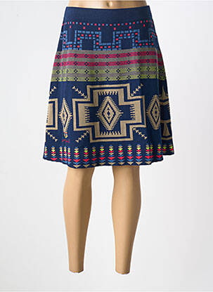 Jupe mi-longue coupe évasée bleu DESIGUAL femme