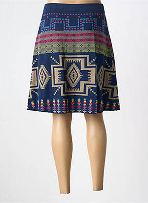 Jupe mi-longue coupe évasée bleu DESIGUAL femme