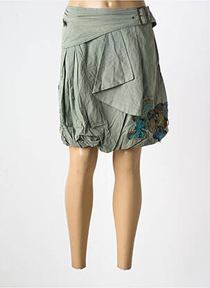 Jupe courte doublure vert DESIGUAL femme