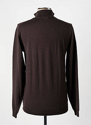 Pull stretch manches longues marron HUGO BOSS homme